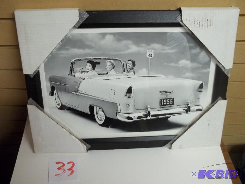 56 Chevy Convertible, black and white, new, 1...