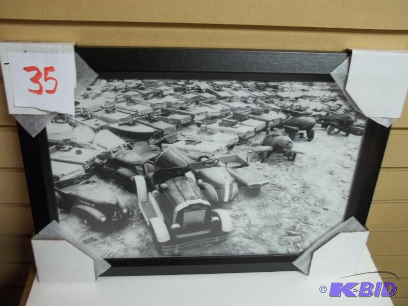 Pedal Car Junkyard, new, black and white, 14x...