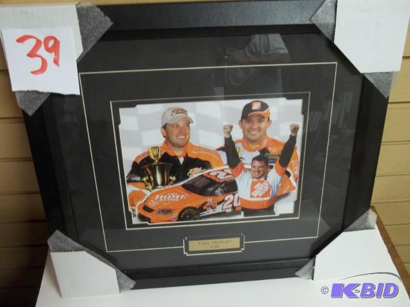 Tony Stewart picture, framed, new, 20x19...