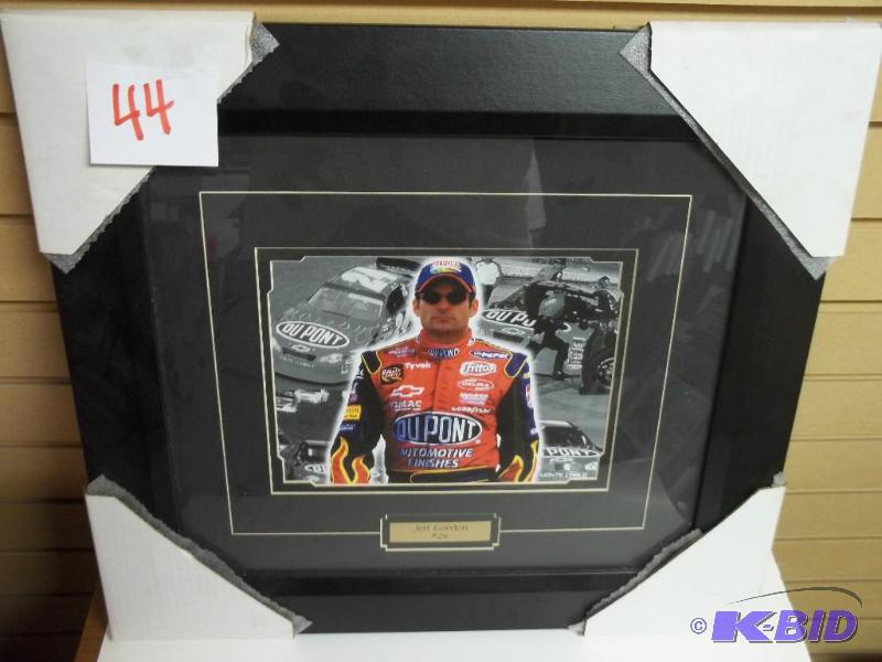 Jeff Gordon framed picture, new, 20x19...