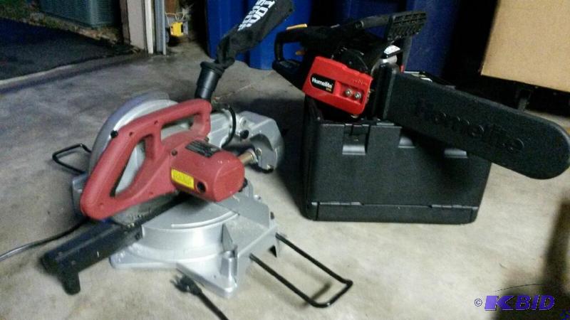 Mitre saw and chainsaw, hardly used...
