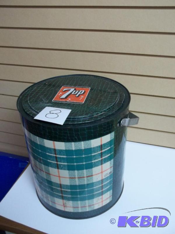7-UP cooler, 13 high by 11 in diameter, very ...