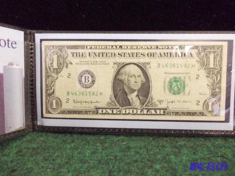 US $1.00 Federal Reserve Note (Joseph A Bar) ...
