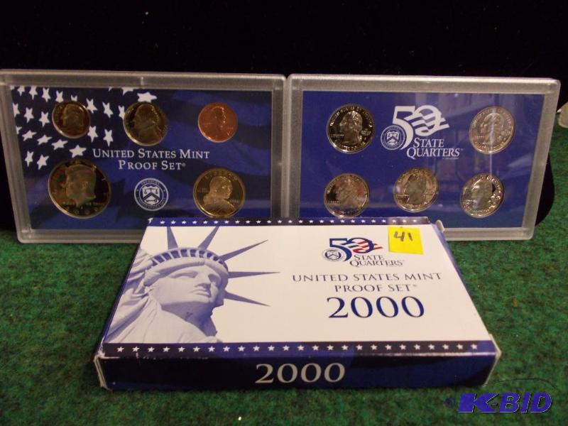 US Mint Proof Set With State Quarters 2000...