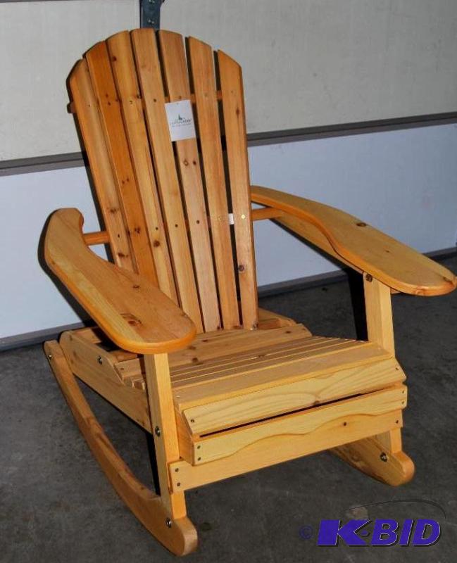 Adirondack Rocking Chair, hand stained, slopi...
