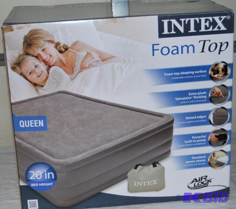 Intex Queen Size Foam Top Air Bed, velvet sur...