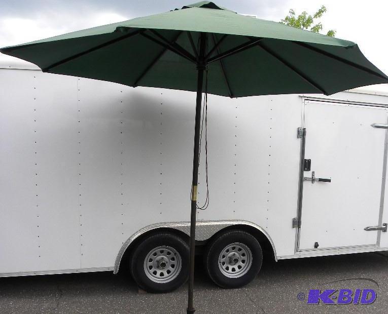 Pair of 9-ft Market Umbrellas, hunter green, ...