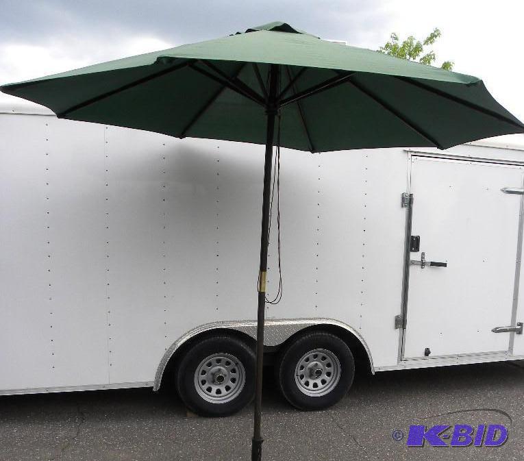 Pair of 9-ft Market Umbrellas, hunter green, ...