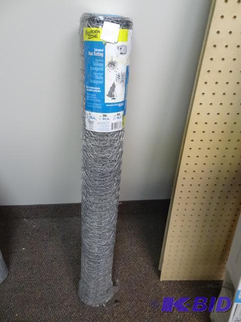 lot 102 image: NEW 50 ft Roll Garden Zone Chicken Fence (Hex...