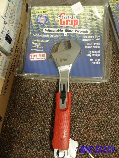 lot 144 image: NEW Simple Grip 12 in Adjustable Slide Wrench...