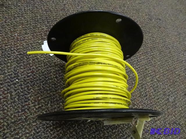 lot 158 image: NEW est. 200 ft Yellow Electrical Wire on Spo...