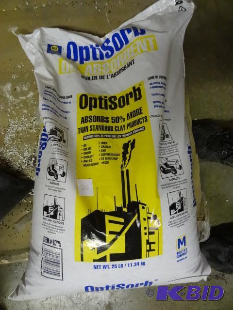 lot 20 image: Approx 25 lbs Optisorb oil absorbant holds 50...