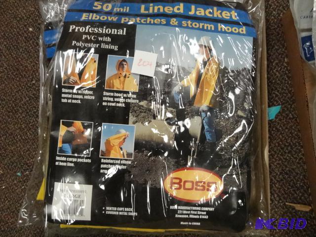 lot 204 image: NEW Rain Coat LOT incl. Qty 1 LG and Qty 1 X-...