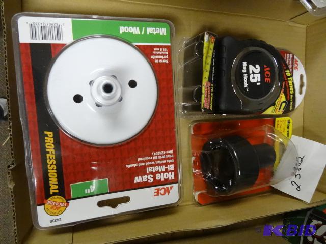 lot 225 image: NEW Tool LOT incl. ACE 4in Bi Metal Hole Saw,...