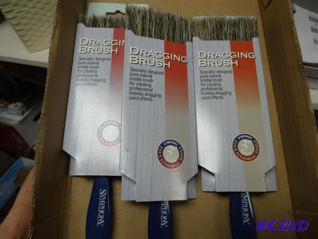lot 265 image: Qty 3 NEW 3 in Dragging Brushes. Specially De...