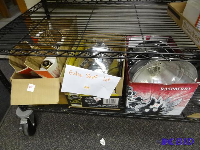 lot 274 image: ENTIRE SHELF LARGE LOT incl. Qty 8 Clamp Ligh...