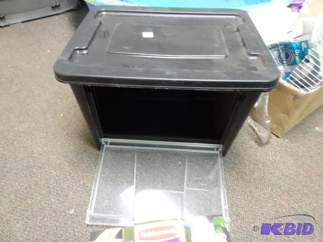 lot 46 image: NEW Rubbermaid Large All Access Bin, opens wh...