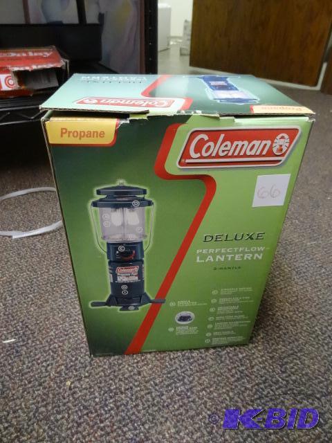 lot 66 image: NEW Coleman Deluxe Propane Perfectflow Lanter...