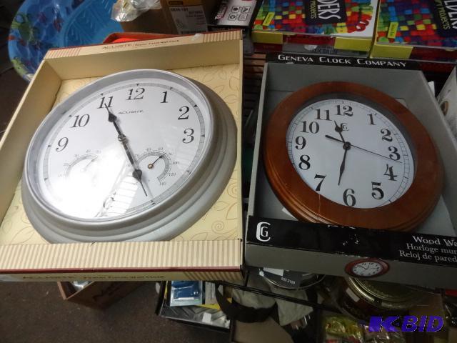 lot 69 image: Qty 2 NEW Wall Clocks...
