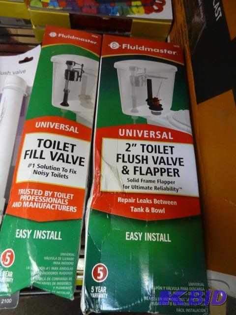 lot 74 image: Qty 2 NEW Fluidmaster Toilet Fill Valve Repla...