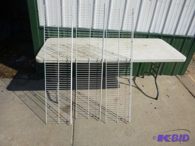 lot 12 image: 3 Metal Shelves 12" X 52"...