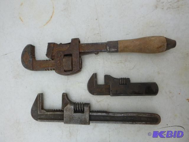 lot 146 image: 3 Vintage Pipe Wrenches...