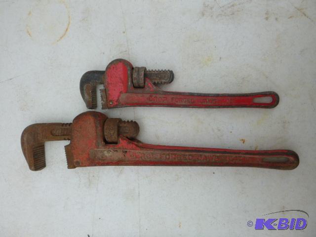 lot 147 image: 10" and 14" Pipe Wrenches...
