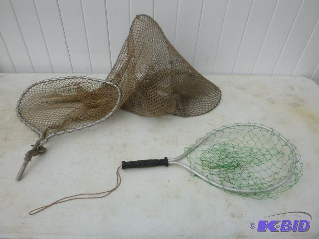 lot 164 image: Fish Net and Small Landing Net Fish net fits ...