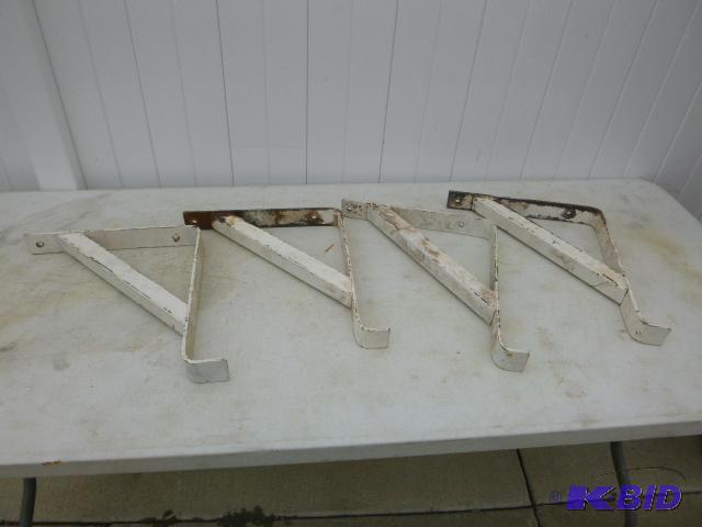 lot 171 image: 4 Steel Shelf Brackets 15" X 14"...