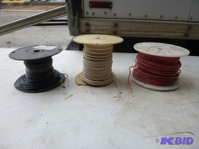 lot 229 image: 3 Partial Spools of Wire White and red are 12...