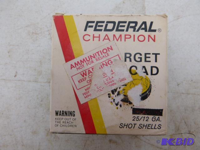 lot 272 image: Box of Federal 6 Shot 12 Gauge Shotgun Shells...