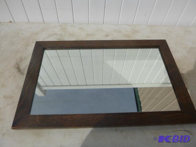 lot 369 image: Wood Frame Mirror 17" X 27"...