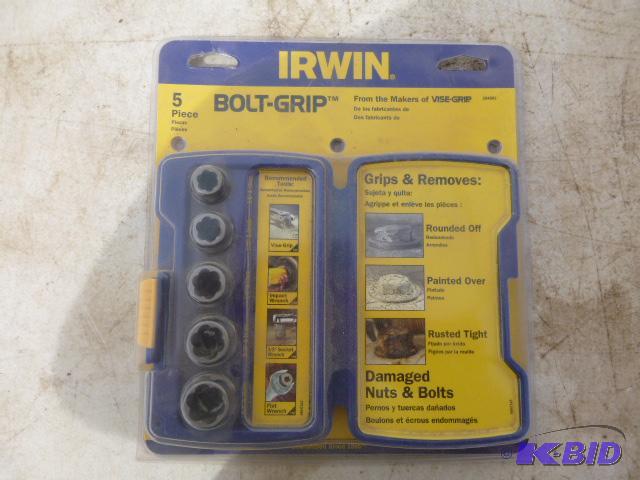 lot 375 image: Irwin 5 Piece Bolt Grip with Case...