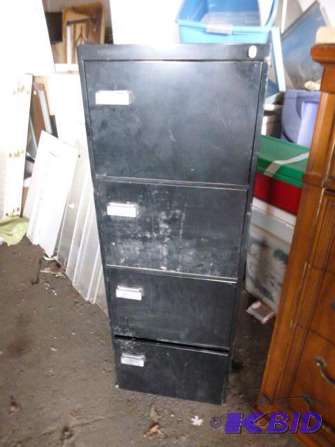 lot 54 image: 4 Drawer Legal Size File Cabinet No key but i...