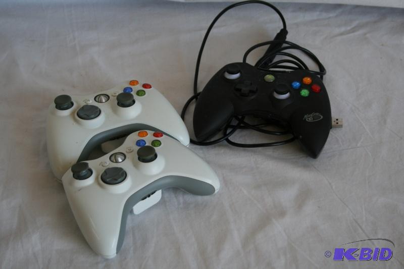 XBox&nbsp360 controllers, 2 wireless, 1 with...