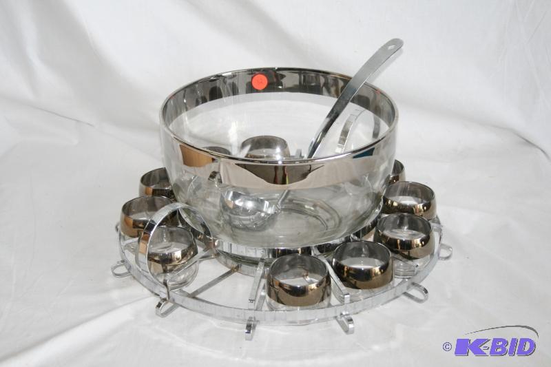 Punch bowl set, 10 glasses...