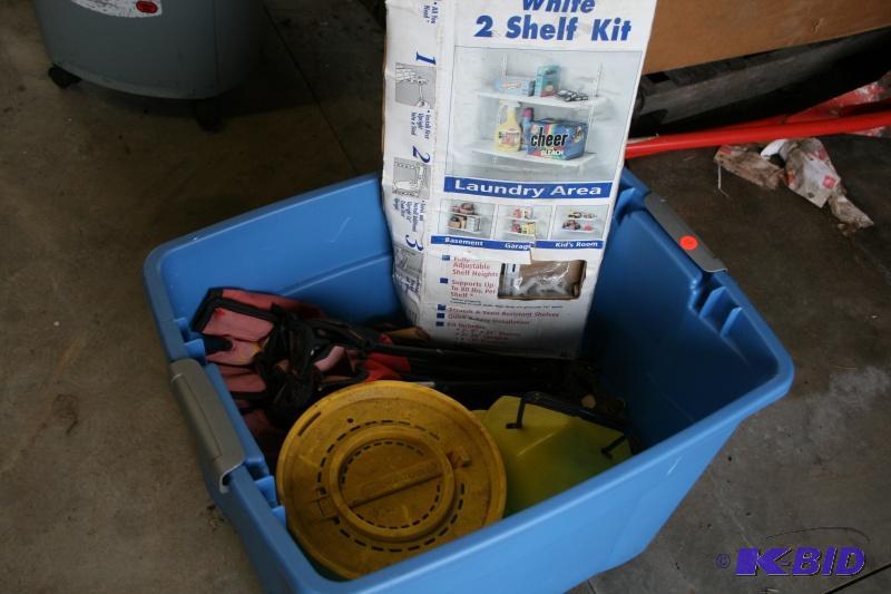 Misc. kid chairs, minnow buckets, shelf kit.....