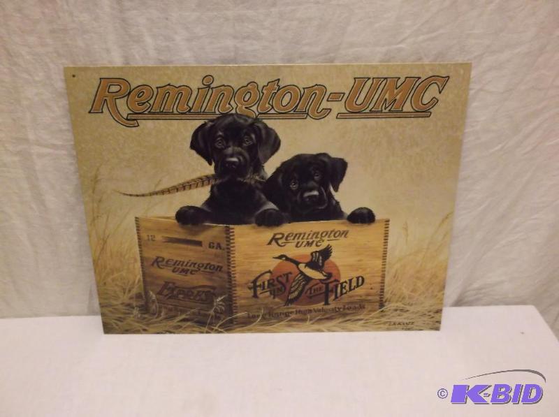 lot 13 image: Collectable Remington sign measuring 16"...