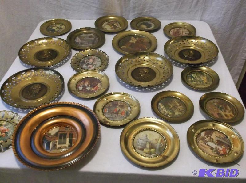 lot 26 image: Large lot of brass wall hangings one of them ...