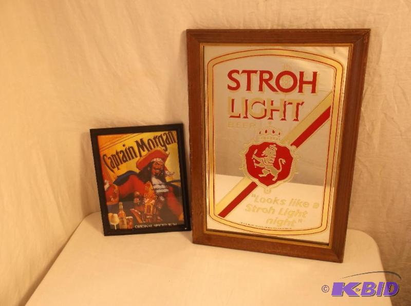lot 47 image: Collectable Stroh Light Beer mirror measuring...