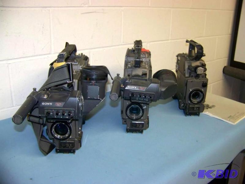 lot 72 image: (3) Sony, Color Video Cameras, (2) Recorders and (1) Adaptor