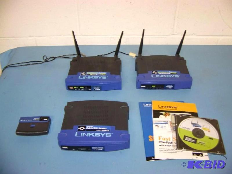 lot 82 image: (3) Linksys, InternetBroadband Routers
