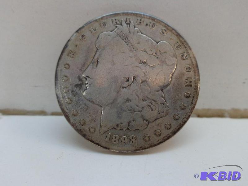 lot 10 image: 1893 Morgan Silver Dollar Philadelphia Mint 9...