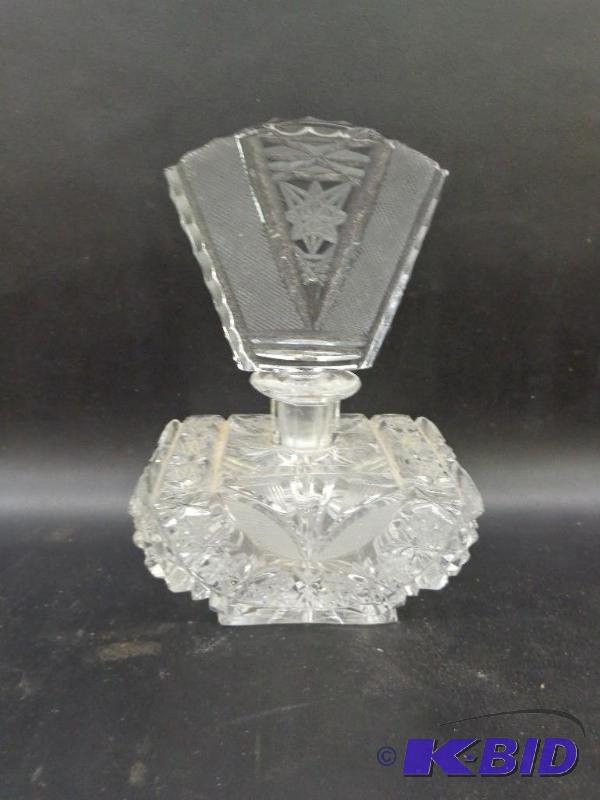 lot 100 image: Cut Glass Perfume Bottle 4&quot x 3&quot x ...