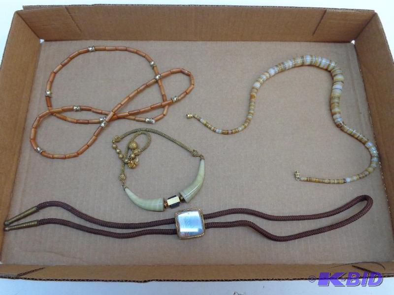 lot 114 image: Miriam Haskell Stone Cut Necklace and Souther...