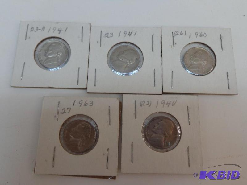 lot 12 image: 5 Jefferson Nickels &nbsp&nbsp &nbsp1) 194...