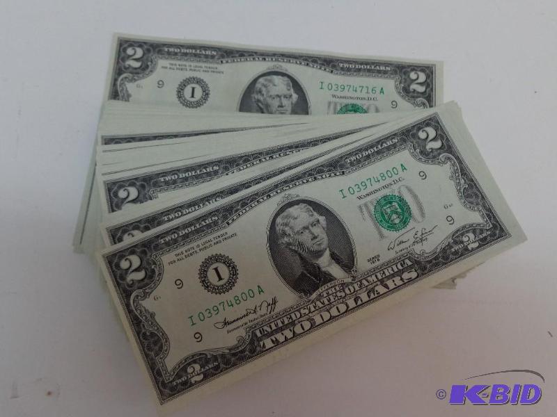 lot 13 image: 2 Dollar Sequential&nbspBills Quantity 85 &n...