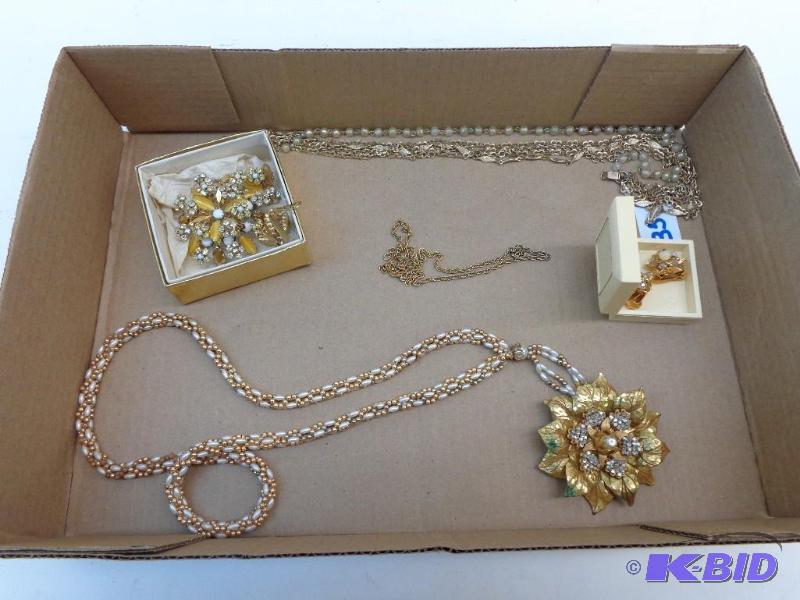 lot 135 image: Mirium Haskell Flower Pin, Napier Clip On Ear...