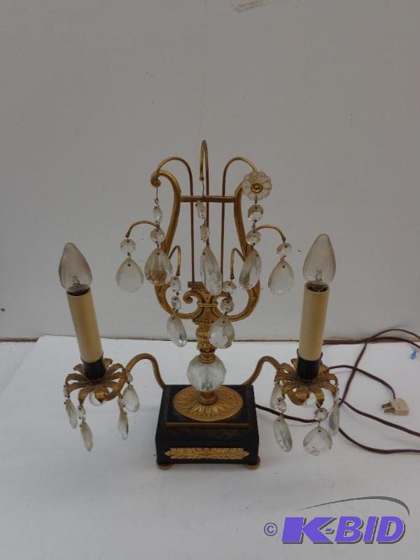 lot 136 image: Dual Candle Stick Style Lamp 100T Hanging Cha...