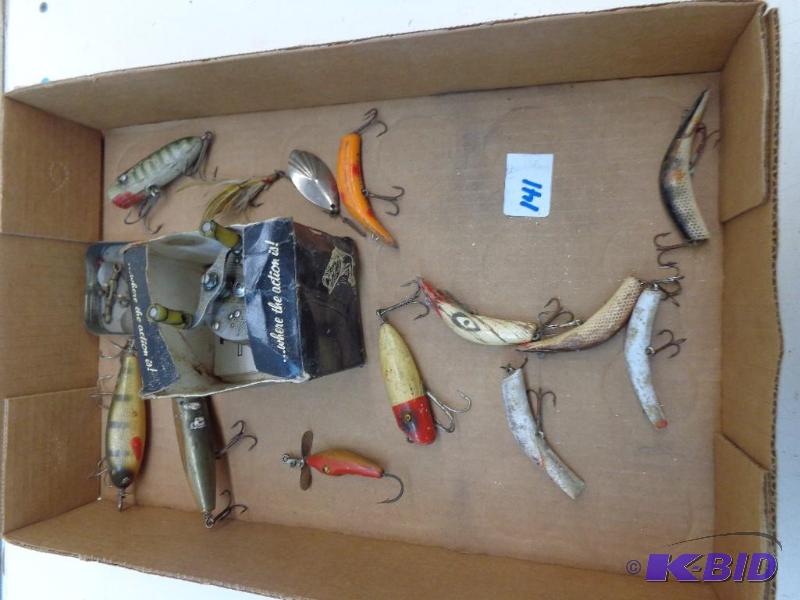 lot 141 image: Fishing Reel wFishing Scene Etched into Side...